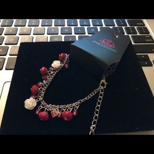 Pink & White Silver Bracelet