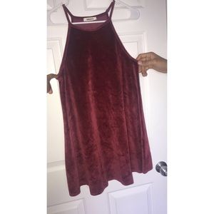 Maroon velvet halter dress(SOLD)