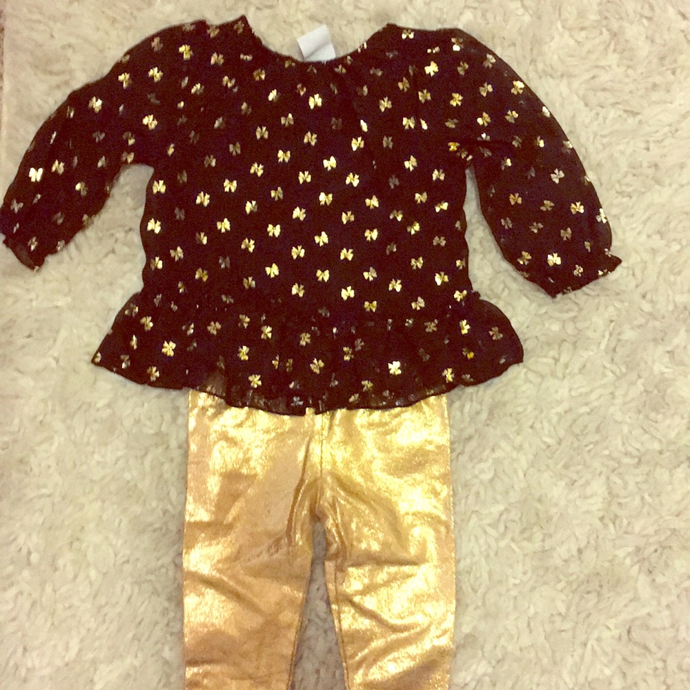 Black and gold outfit size 3-6 month
