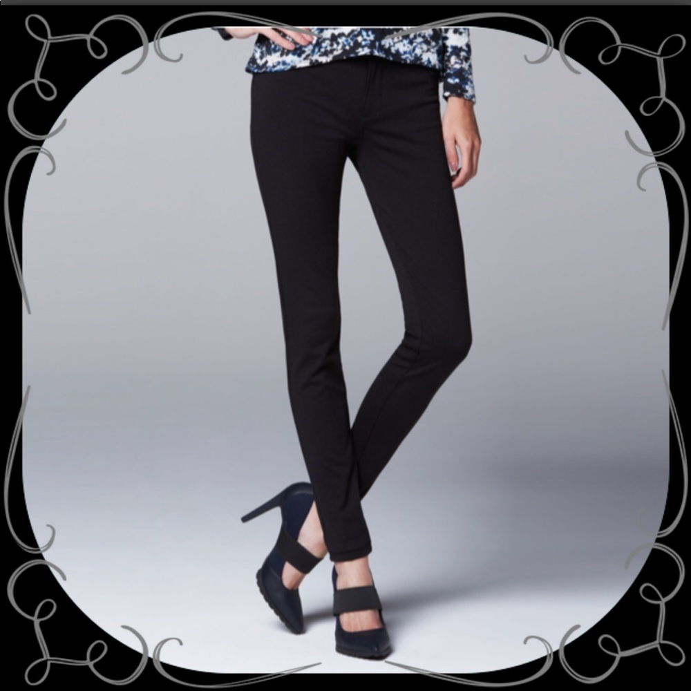 SIMPLY VERA WANG Ponte Skinny Legs Pants