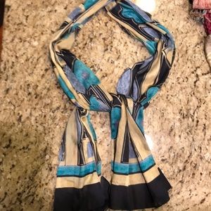 Blues & Cream Silk Scarf