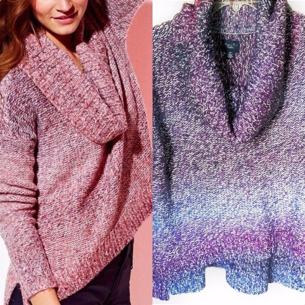 *AMERICAN EAGLE* ombré cowl neck sweater Like new!