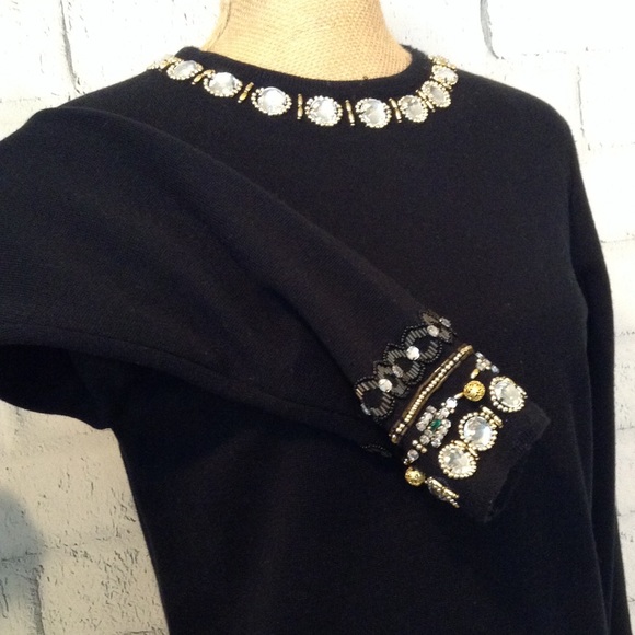 ⬇️ JEWELED PONTE KNIT SHIFT DRESS - Picture 2 of 6