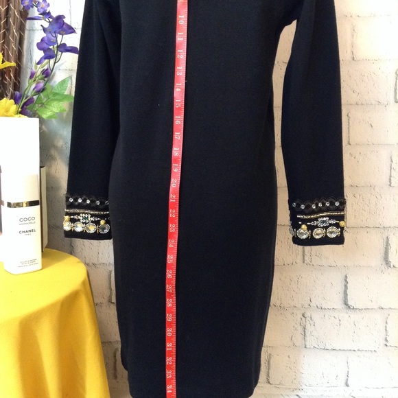 ⬇️ JEWELED PONTE KNIT SHIFT DRESS - Picture 3 of 6