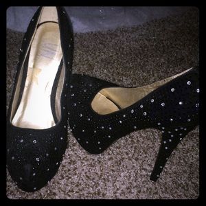 Beautiful sparkly black stiletto heels