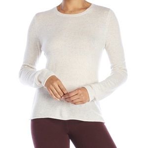 Vince Heathered Grey/White Sweater 100% Cashmere