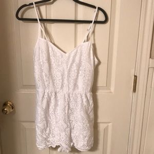 BCBG white lace romper