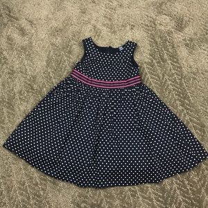 Gap 12-18 month navy polka dot dress