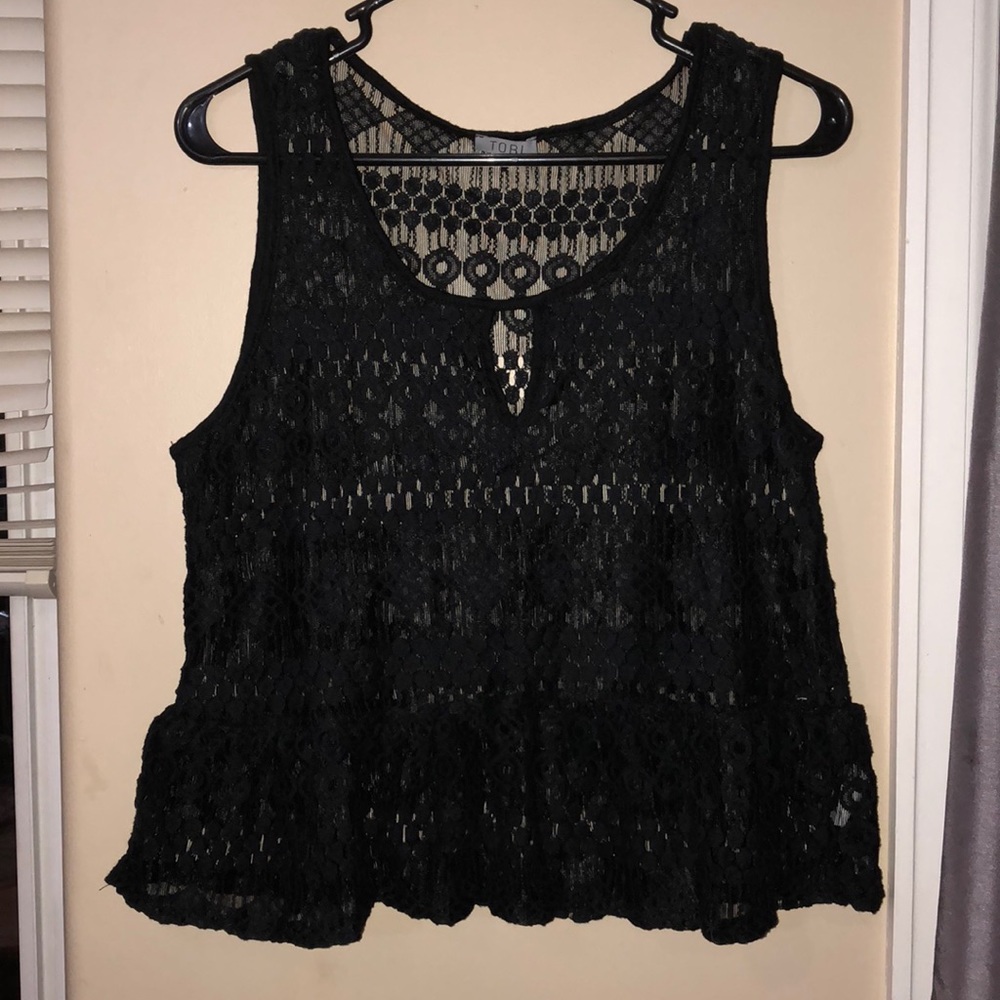 Black lace tank top