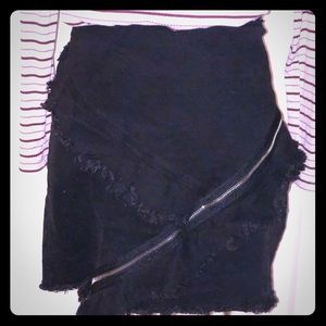 Fashion Nova Black Zipper Detail Skirt