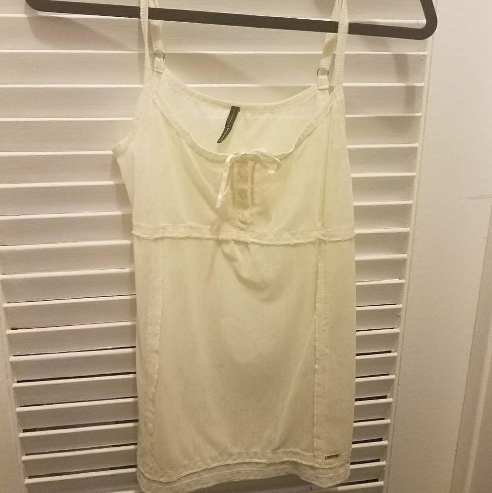 Naf Naf semi-transparent white blouse