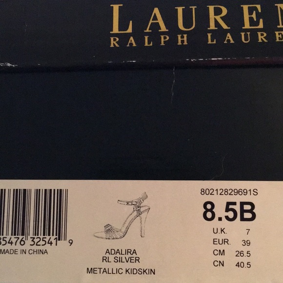 Ralph Lauren Adalira Silver Strappy Heels - Picture 2 of 3