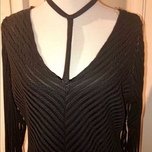Attached Choker Black Dress