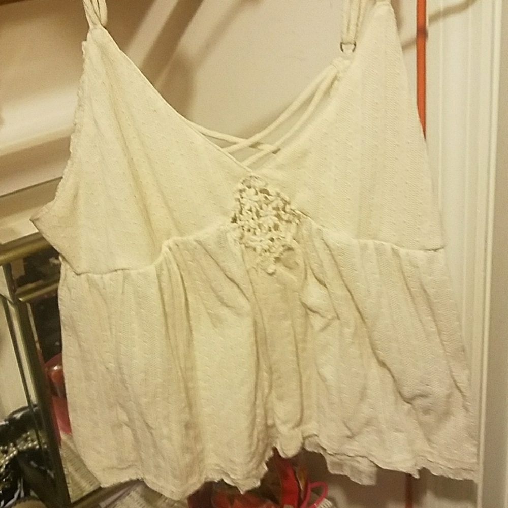 Vintage Beachy Cream Tank Top