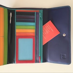 Navy blue wallet with rainbow interior NEW.