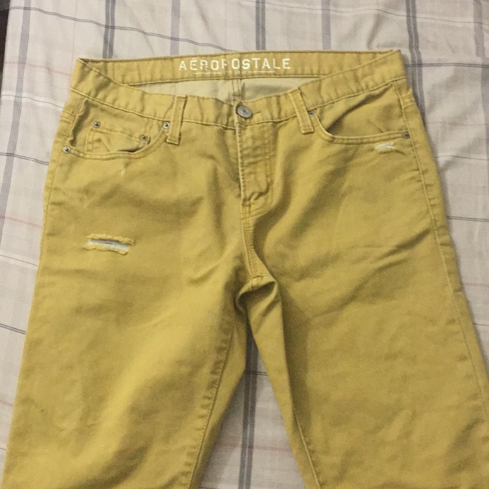 Aeropostale -tan slim straight Bowery Jeans