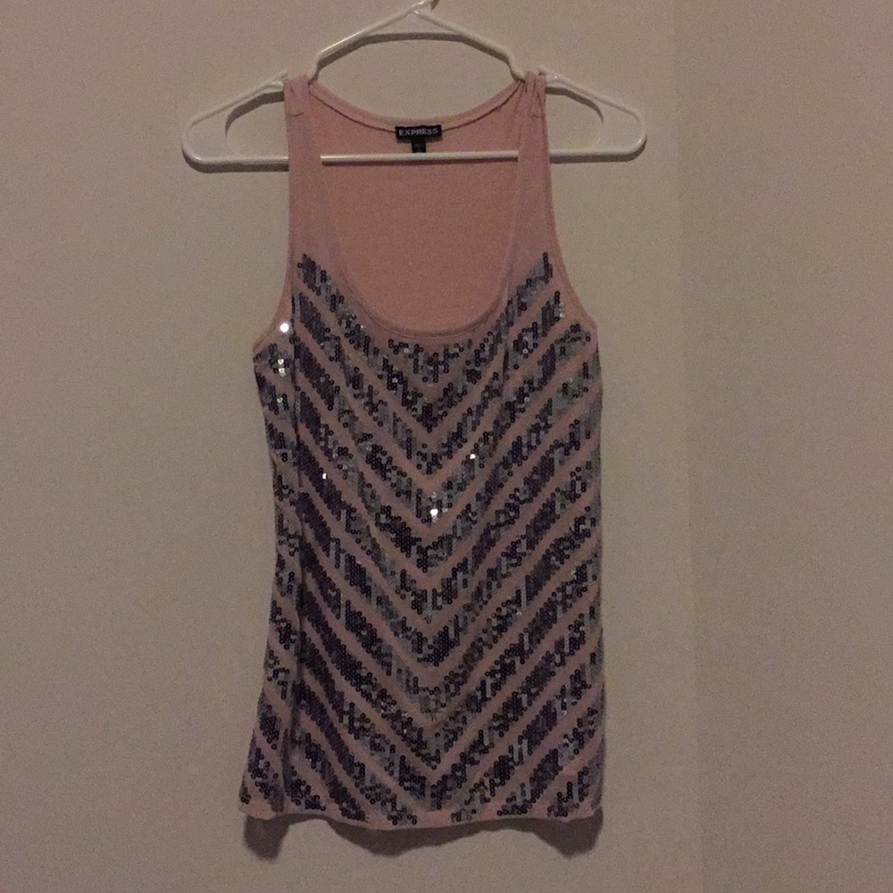 Express Pink Sequin Tank