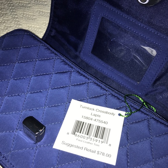 Vera Bradley turnlock Crossbody lapis - Picture 2 of 8