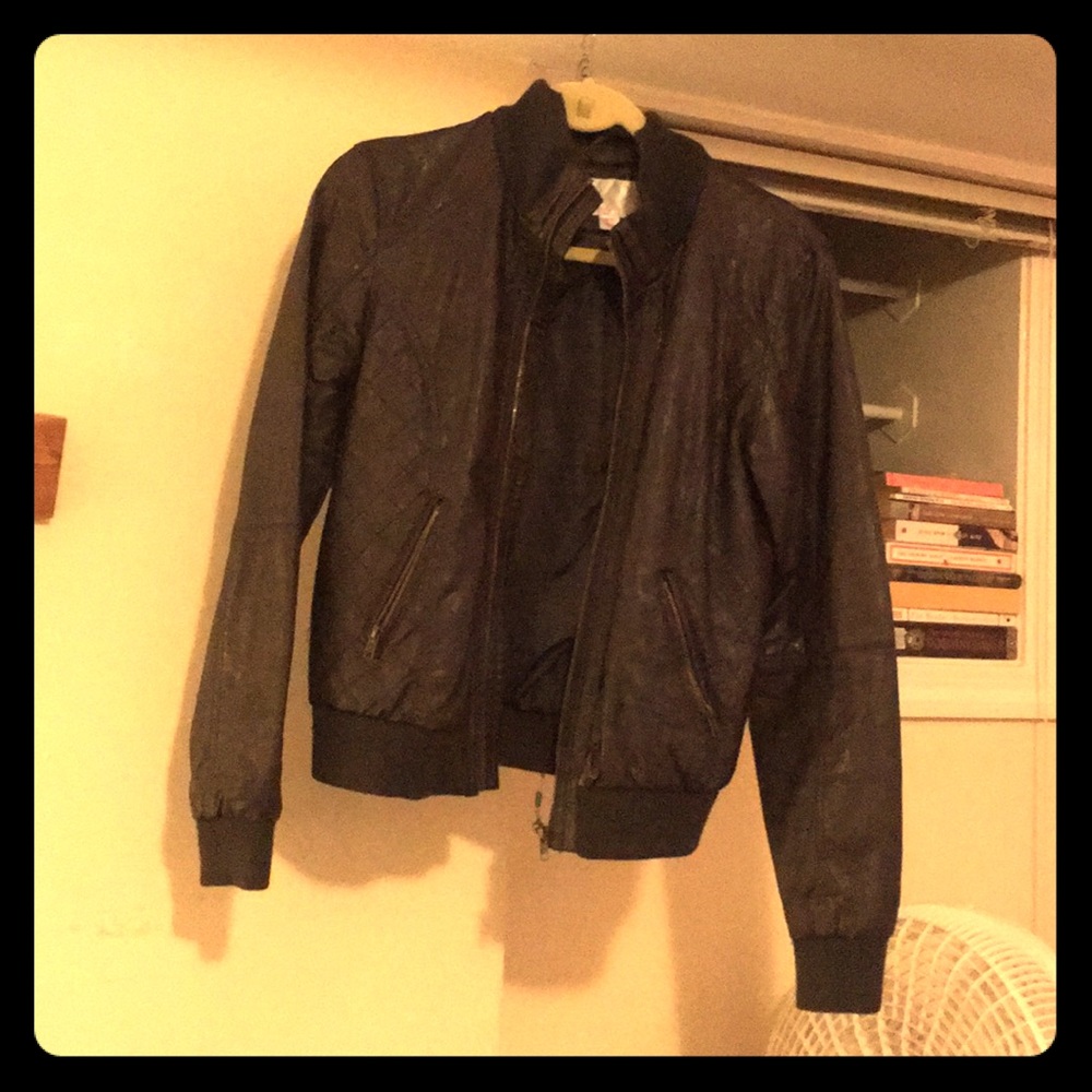 Brown leather jacket