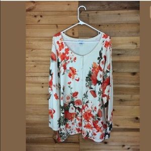 Silhouettes cardigan button up sweater floral