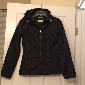 Hollister navy water proof rain jacket