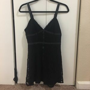 Black lace midi dress