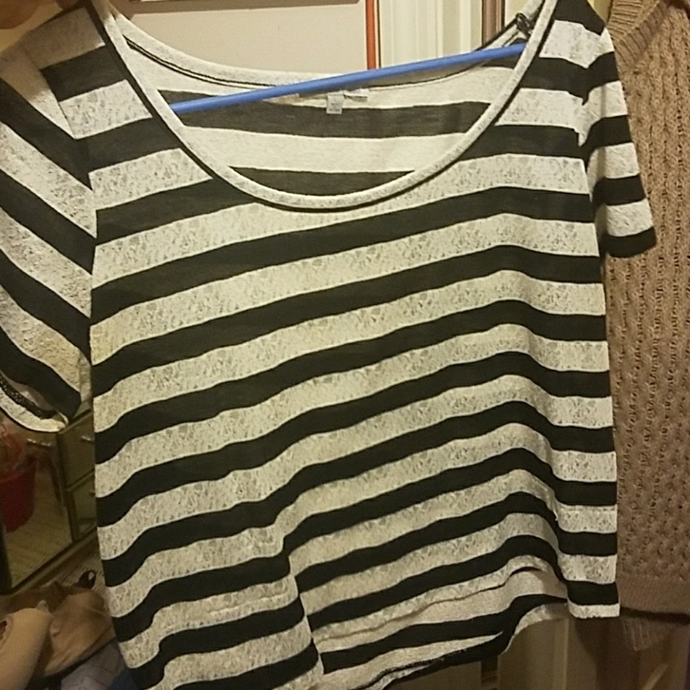Black and White Striped Tee
