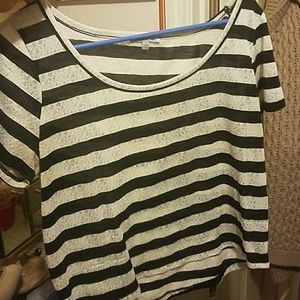 Black and White Striped Tee
