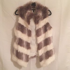 White House Black Market Fur Vest