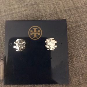 Tory Burch Small T Logo Stud Earrings-brand new