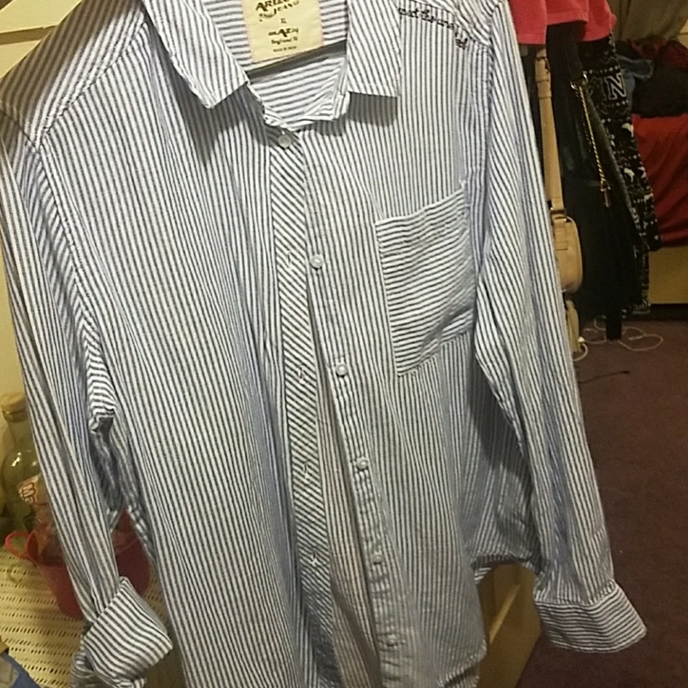 Arizona Jeans Striped Button Down