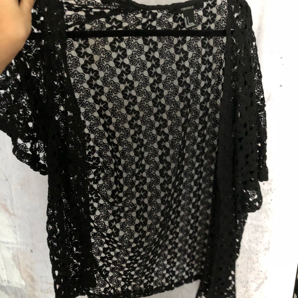Black mesh cardigan