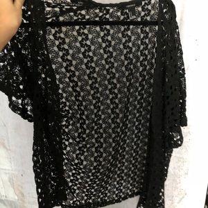 Black mesh cardigan
