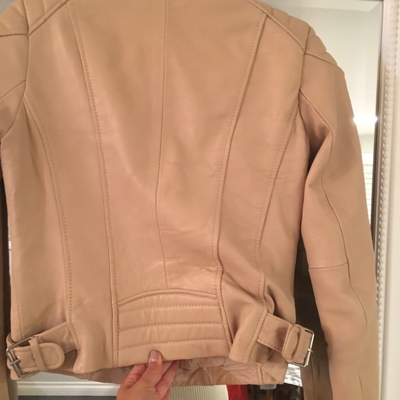 Micheal Kors Moto style cream leather jacket - Picture 2 of 5