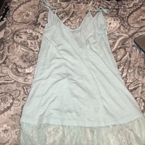 Spaghetti strap lace dress slip.