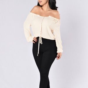 sheer off the shoulder top