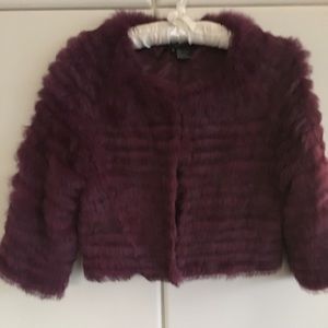 Etcetera Purple Rabbit Fur Balero