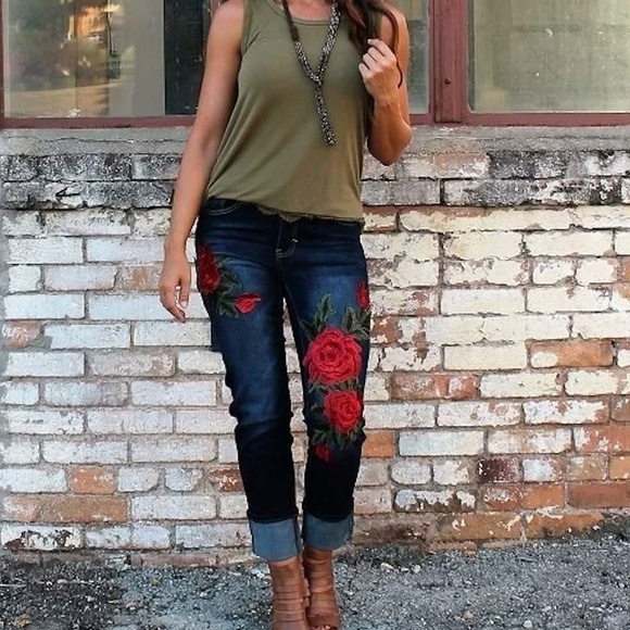 L & B Denim - NEW L & B ROSE BOYFRIEND DARK JEANS