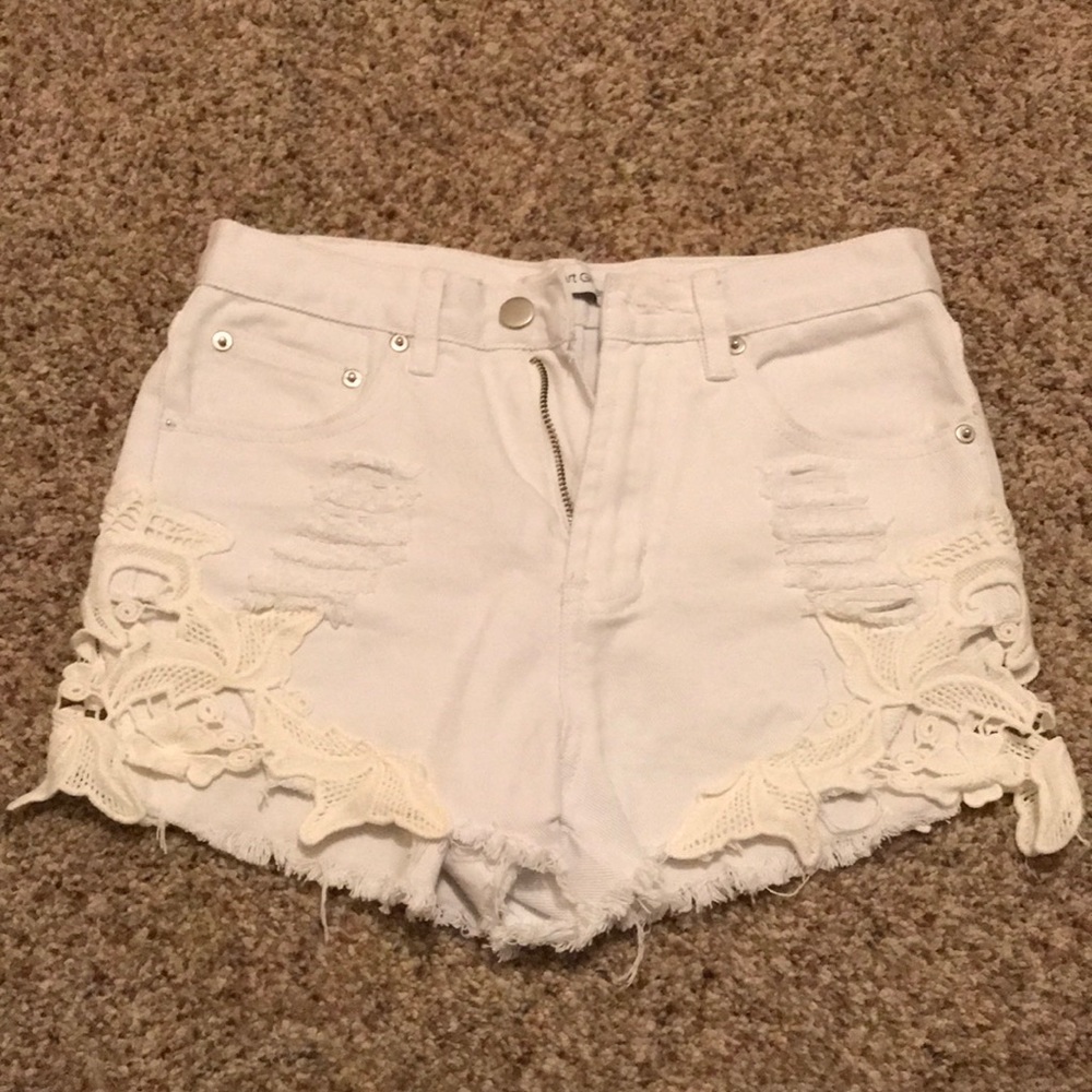 White high waisted shorts
