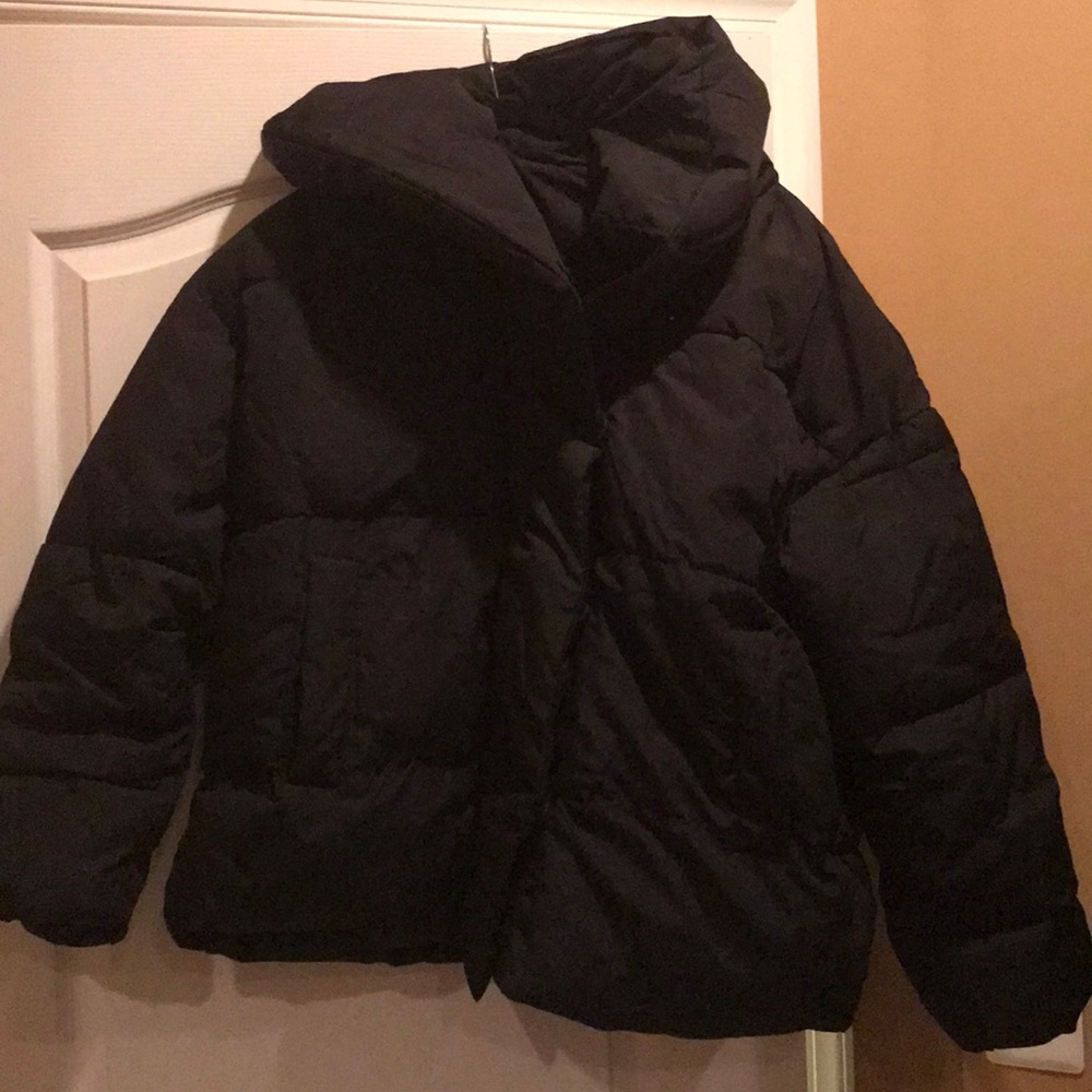 H&M Black Bomber Jacket with Hood