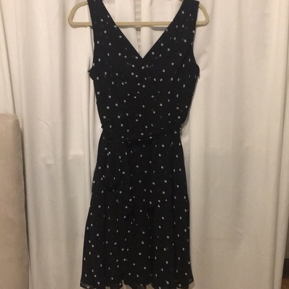 Black polka dot dress