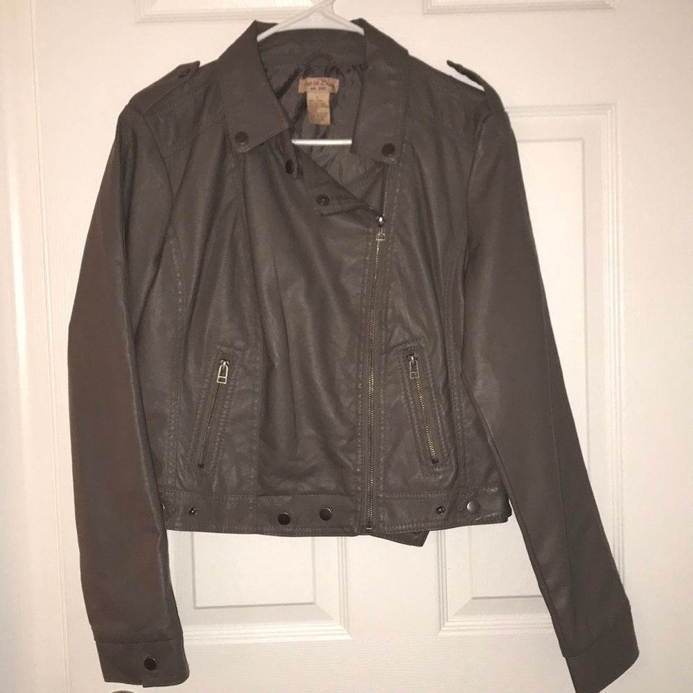 Gray Leather Jacket
