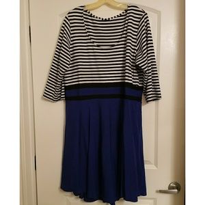 Striped, stretchy skater dress