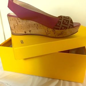 Fendi wedge sandals, with original box