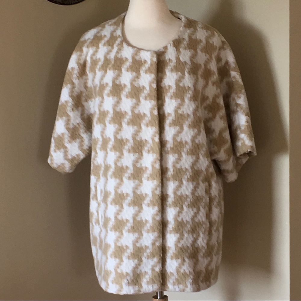 Anthropologie Elevenses Houndstooth Wrap Coat - Picture 2 of 7