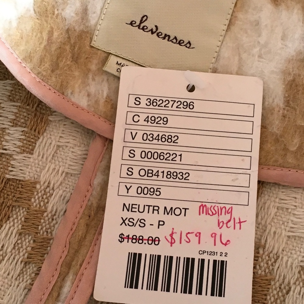 Anthropologie Elevenses Houndstooth Wrap Coat - Picture 7 of 7