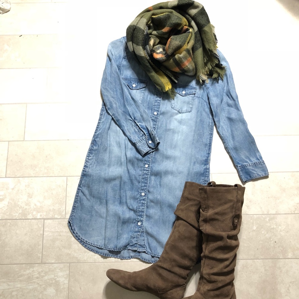 H&M denim shirt dress