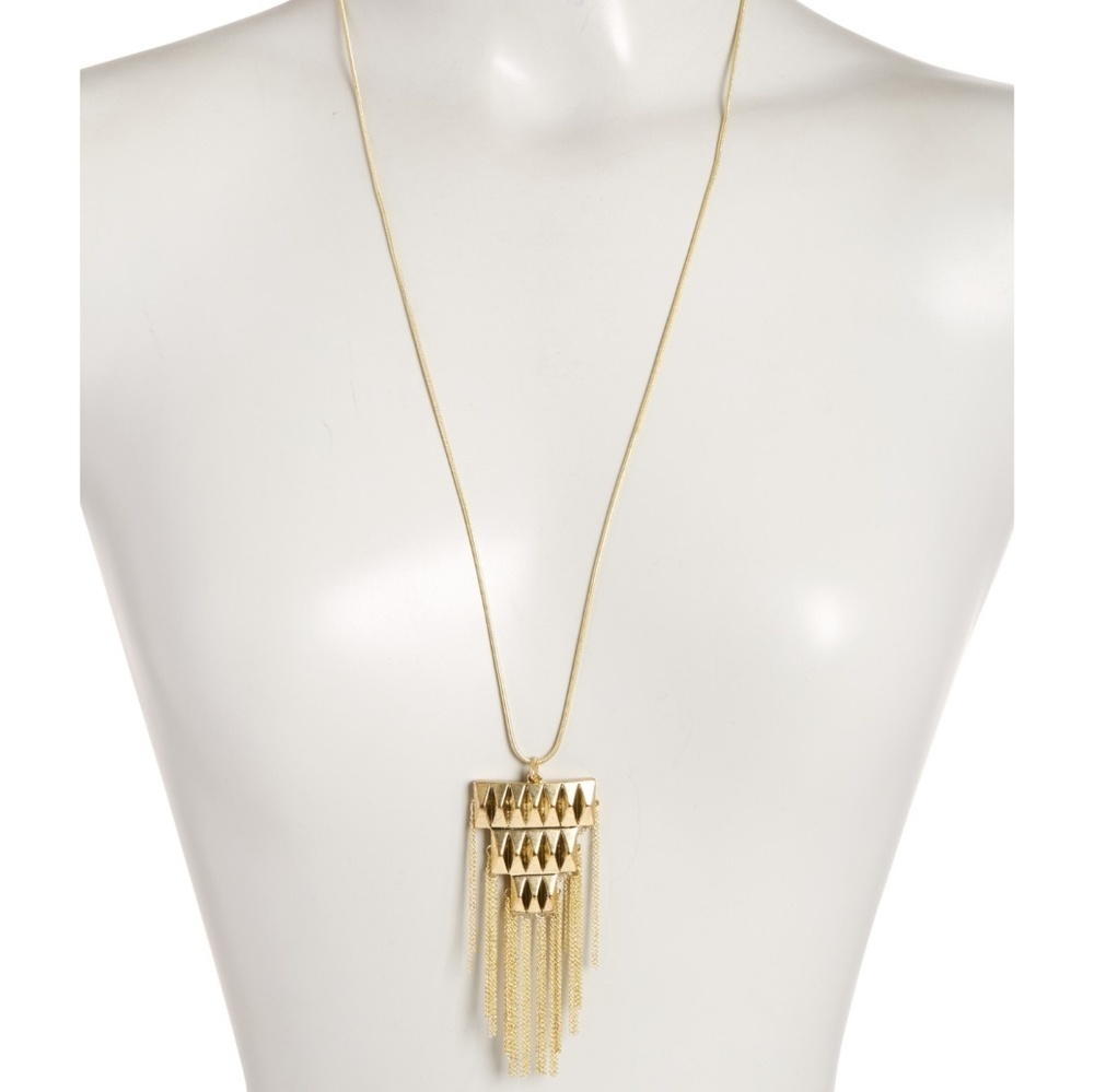House of Harlow Fringe Pyramid Necklace