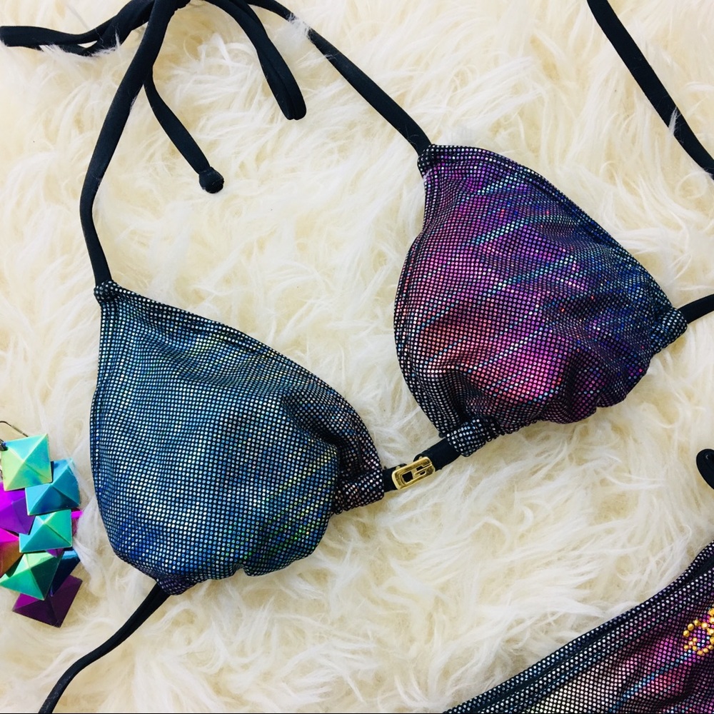 Guess Iridescent Multi-Color Triangle Bikini Top - image 1