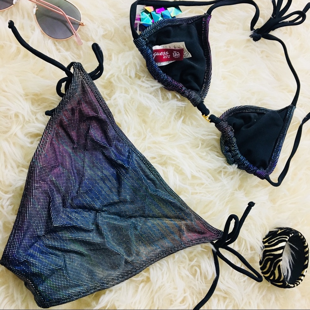 Guess Iridescent Multi-Color Triangle Bikini Top - image 7